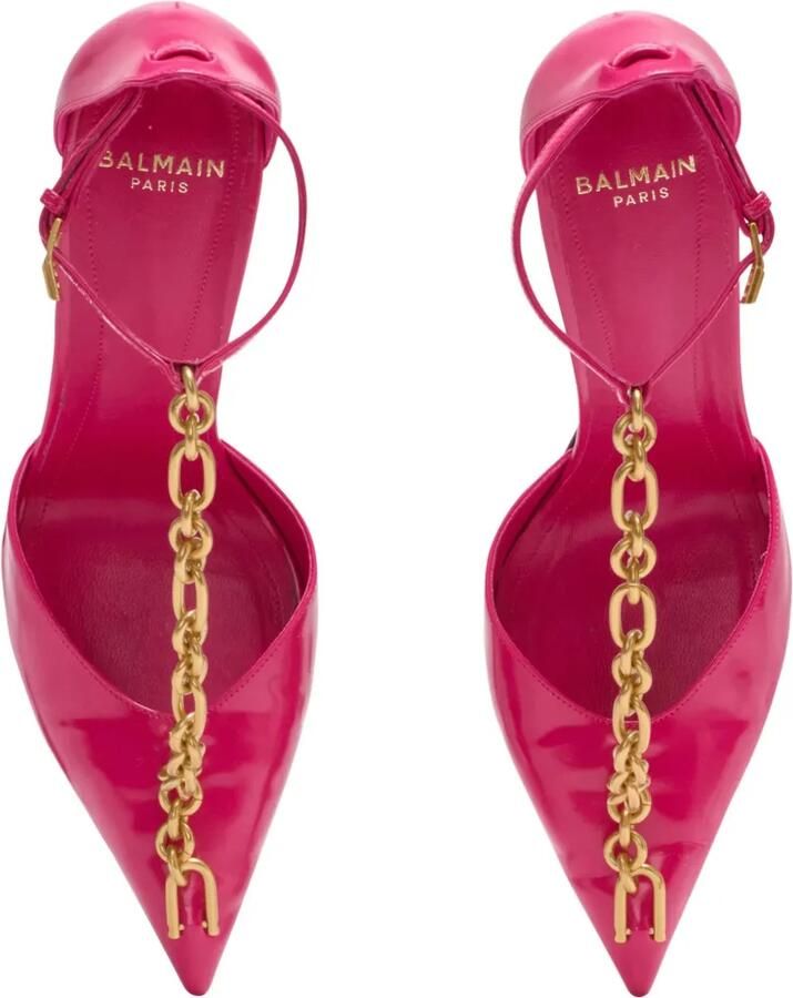 Balmain Sync glanzende pumps met puntige neus Roze - Foto 3