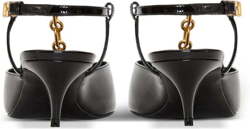 Balmain Sync lakleren slingback pumps met ketting Zwart - Foto 4