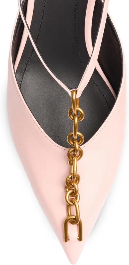 Balmain Sync leren slingback pumps met ketting Roze - Foto 3