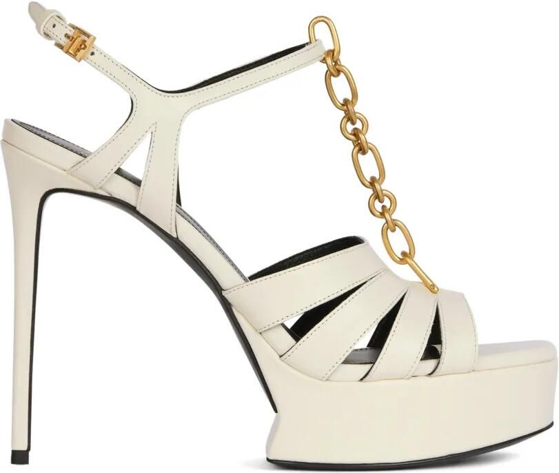 Balmain Sync sandalen met plateauzool van glad leer Beige