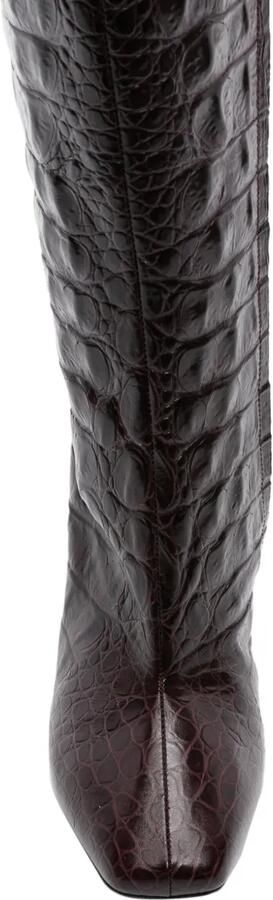 Balmain wedge embossed croco boots Bruin - Foto 4