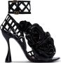 Balmain Patentleren Eden sandalen met open grid en bloemen Black Dames - Thumbnail 2
