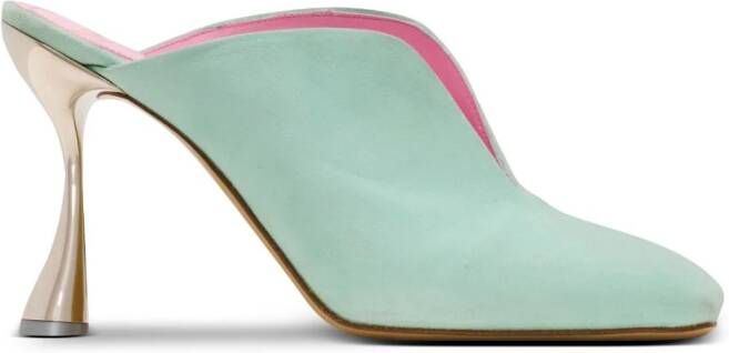 Balmain 95 mm Eden suède muiltjes Blauw