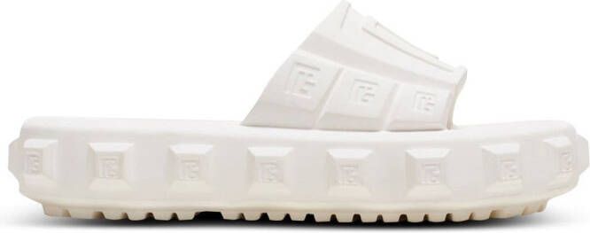 Balmain Slippers met logo-reliëf Wit