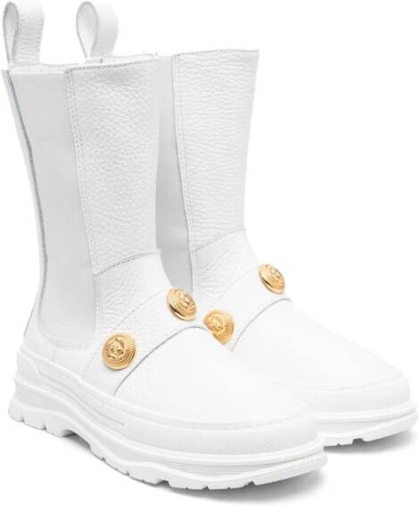 Balmain Kids Enkellaarzen met studs Wit