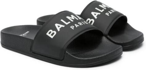 Balmain Kids Slippers met logopatch Zwart