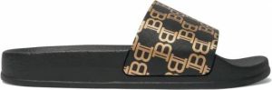 Balmain Kids Slippers met monogramprint Zwart