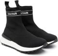 Balmain Kids Sneakers met logo intarsia Zwart - Zwart
