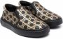 Balmain Kids Sneakers met monogramprint Zwart - Thumbnail 1