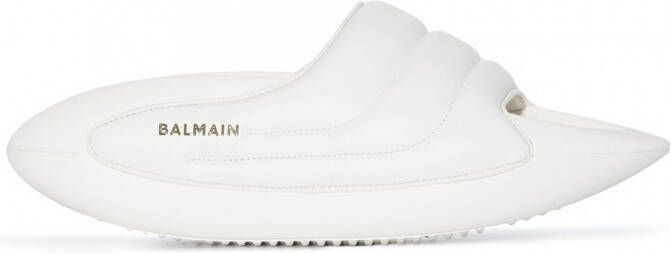 Balmain Leren slippers Wit