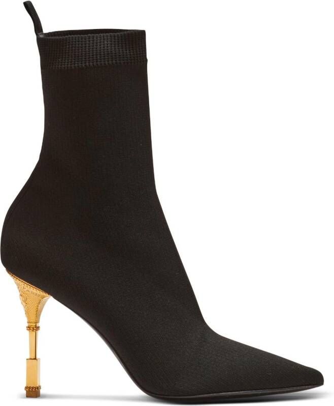 Balmain Moneta gebreide enkellaarzen Zwart
