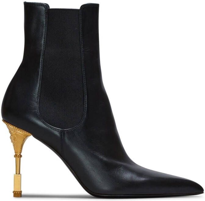 Balmain Moneta leren enkellaarzen Zwart