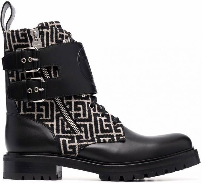 Balmain Phil Ranger enkellaarzen heren Stof kalfsleer Stof rubber leer 41 Zwart