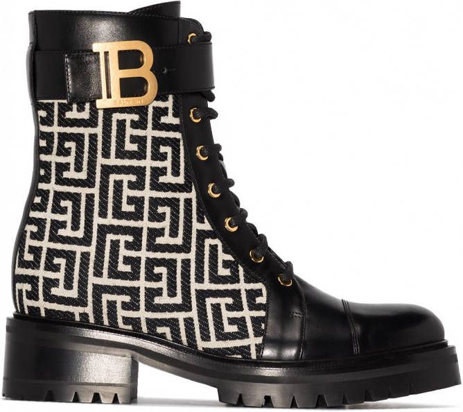 Balmain Ranger Romy laarzen met monogram Zwart