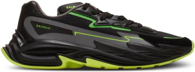 Balmain Run-Row leren sneakers Zwart