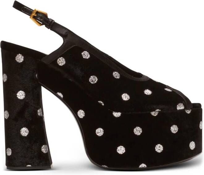 Balmain Cam sandalen van fluweel met polka dots Multicolor Dames