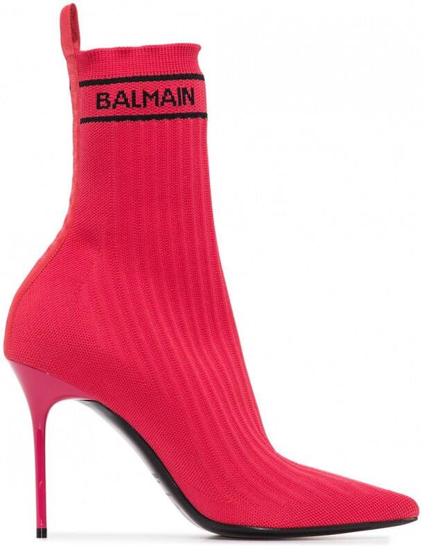 Balmain Skye gebreide enkellaarzen Rood
