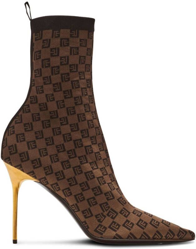 Balmain Skye laarzen met jacquard Bruin