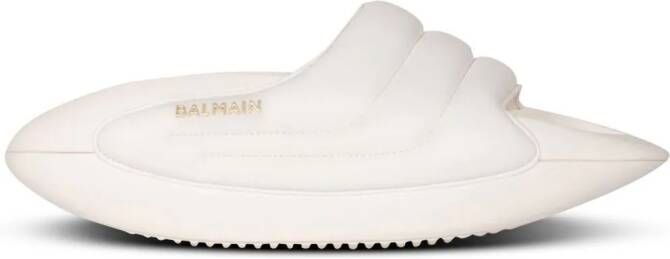 Balmain Slippers met logoprint Wit