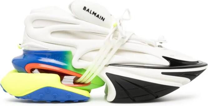 Balmain Sneakers met colourblocking Wit