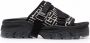 Balmain Ulysse slippers met monogram Zwart - Thumbnail 1