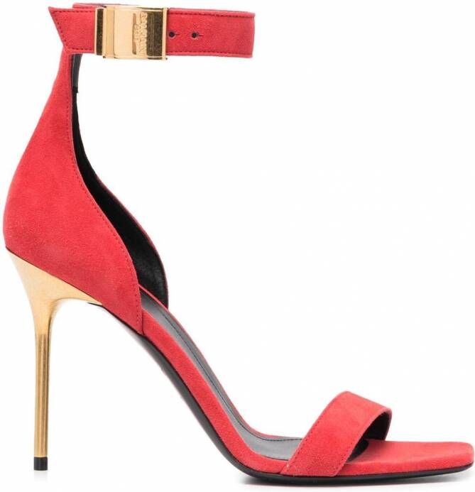 Balmain Uma suède sandalen Rood