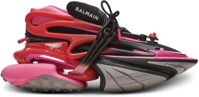 Balmain Unicorn gelaagde sneakers met vlakken Roze