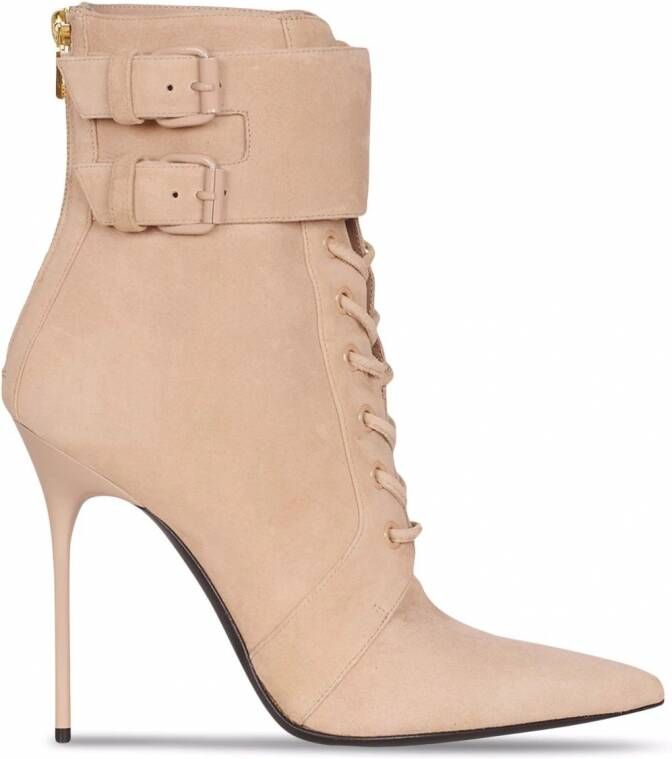 Balmain Uria enkellaarzen met veters Beige