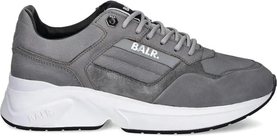 BALR. Brand Luxe leren sneakers met logodetail Grijs