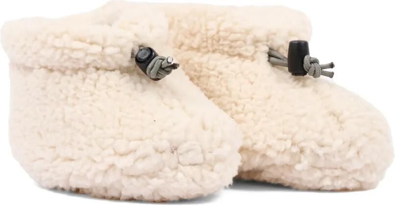 Bamboom Fleece schoenen met houtje-touwtjesluiting Beige