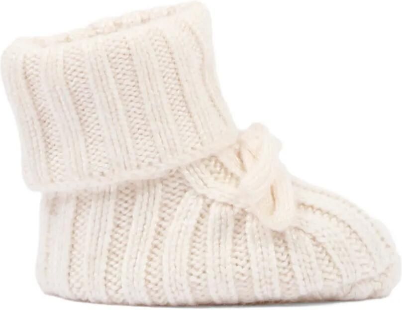 Bamboom Ribgebreide slippers met strikdetail Wit - Foto 3