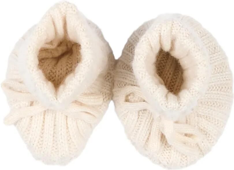 Bamboom Ribgebreide slippers met strikdetail Wit - Foto 4