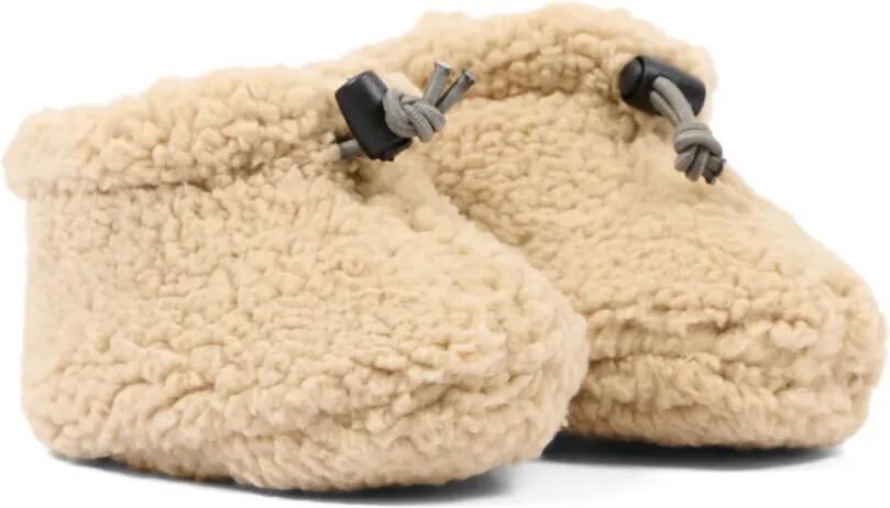 Bamboom Schoenen met fleecetextuur en houtje-touwtjesluiting Beige