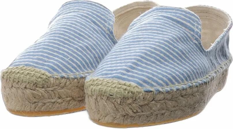 BANANA MOON Verao Tylane striped platform espadrilles Blauw