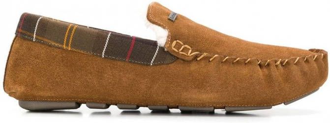 Barbour badslippers gevoerd met imitatie lamswol Beige