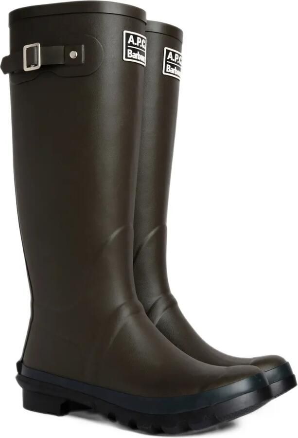 Barbour buckled logo-patch boots Groen - Foto 3