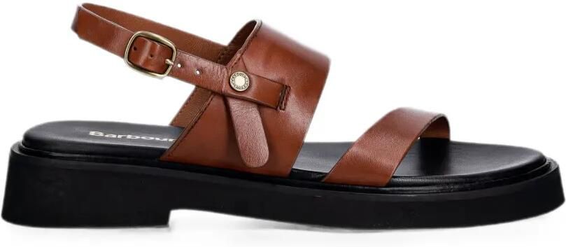 Barbour Dakota leren sandalen met gespsluiting Bruin