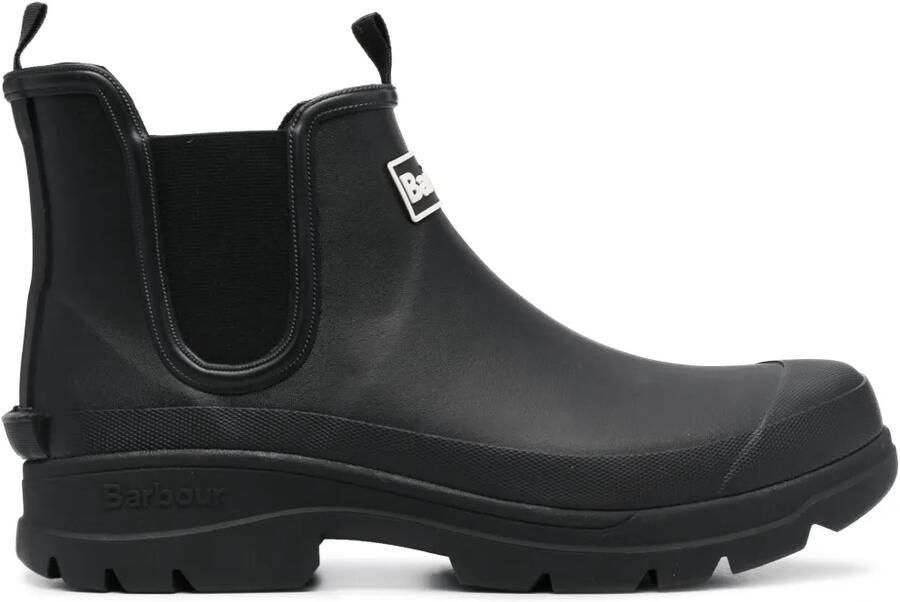 Barbour Enkellaarzen met logopatch Zwart