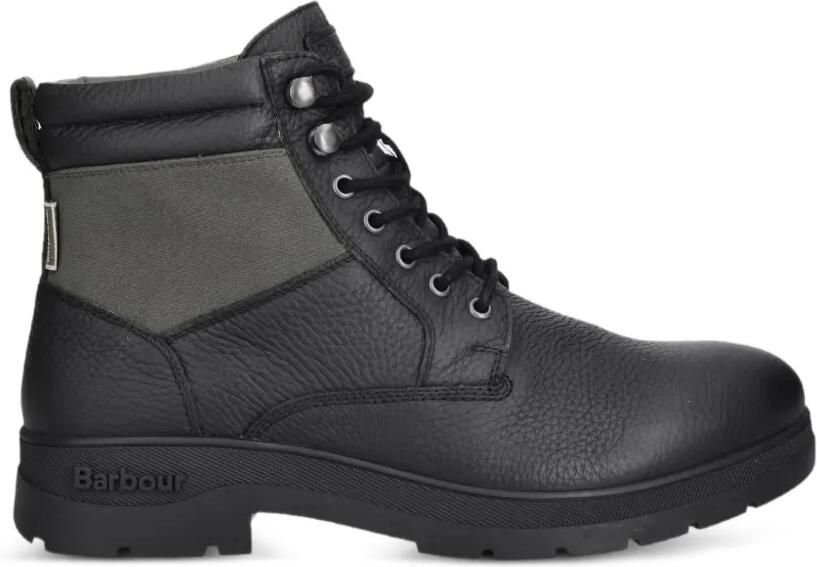 Barbour Eslington leren veterlaarzen met textuur Zwart