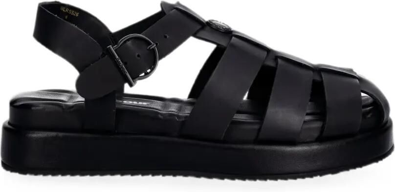 Barbour Hindburn platte sandalen met gespsluiting Zwart