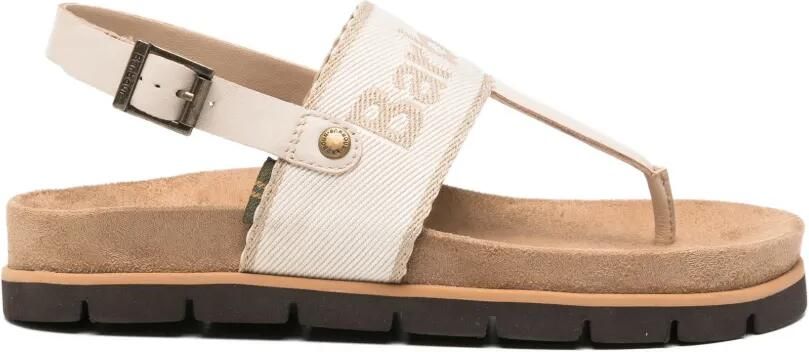 Barbour Lumley slingback sandalen met geborduurd logo Beige