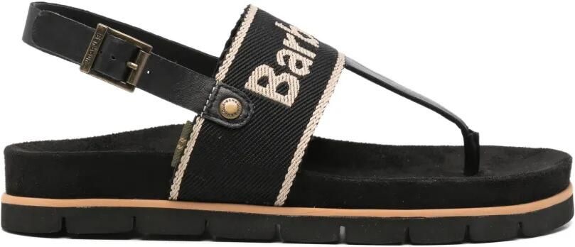 Barbour Lumley slingback sandalen met geborduurd logo Zwart