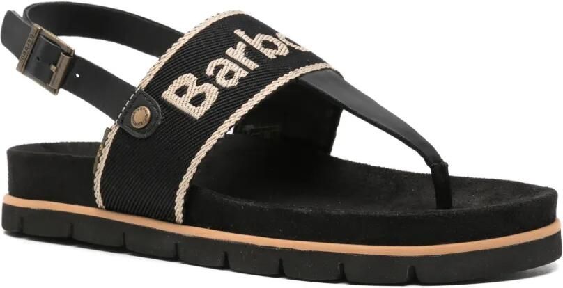 Barbour Lumley slingback sandalen met geborduurd logo Zwart - Foto 3