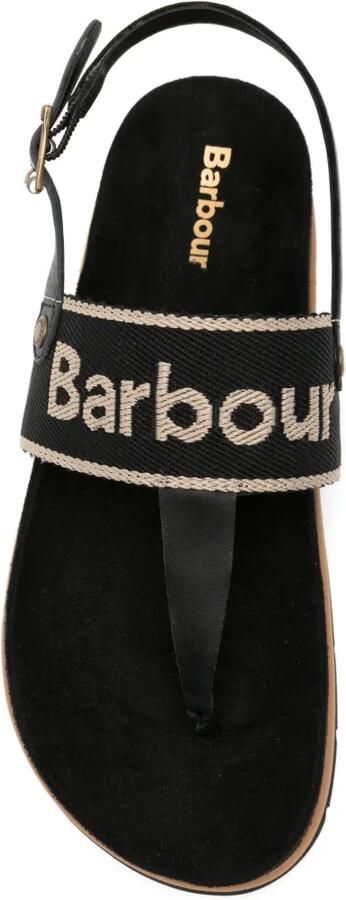 Barbour Lumley slingback sandalen met geborduurd logo Zwart - Foto 4