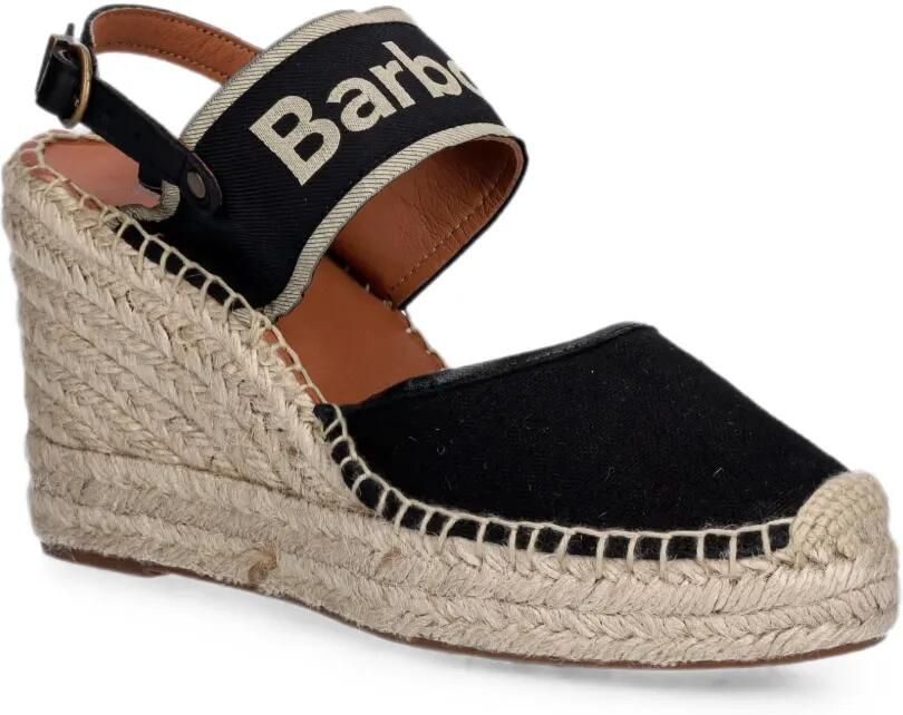 Barbour Lyndhurst espadrilles met logoprint en hak Zwart - Foto 3