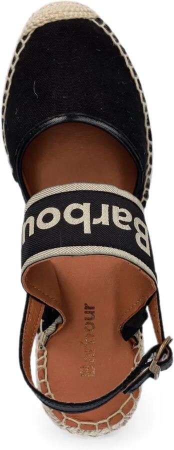 Barbour Lyndhurst espadrilles met logoprint en hak Zwart - Foto 4