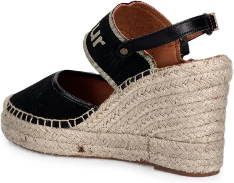 Barbour Lyndhurst espadrilles met logoprint en hak Zwart - Foto 2