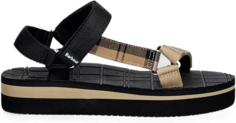 Barbour Mia platte sandalen Zwart