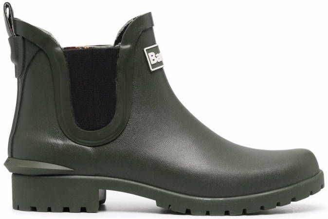 Barbour Enkellaarzen met logopatch Groen