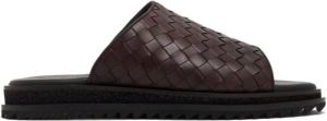 Barrett Leren slippers Bruin